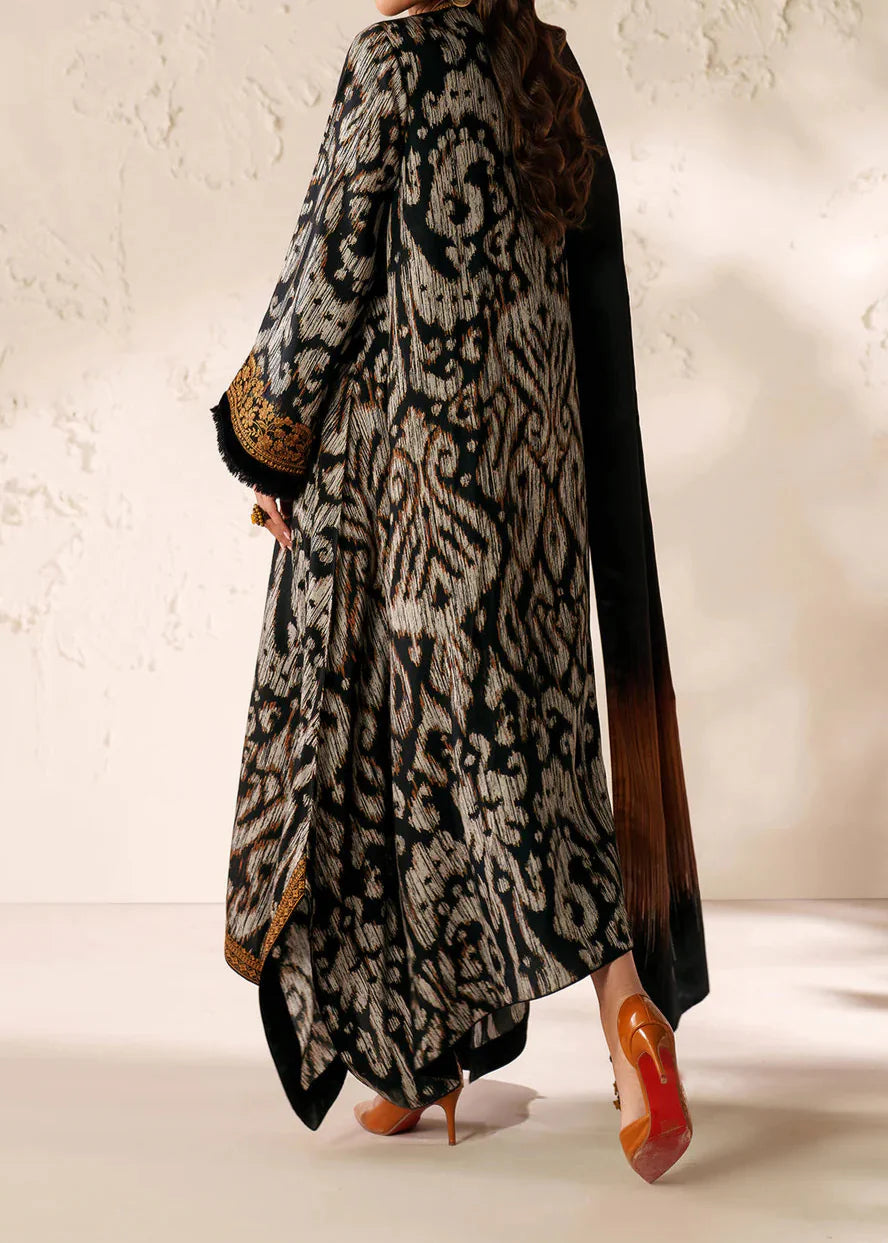 Grace W762 - Printed & Embroidered 3pc Karandi Dress With Printed Karandi Shawl.