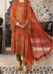 Grace W778 - Embroidered Sequence 3pc Marina Dress With Embroidered Sequence Chiffon Dupatta.