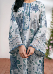 Grace W822 - Digital Printed 3pc Karandi Dress With Digital Printed Karandi Shawl.