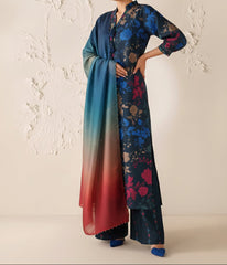 Grace W780 - Digital Printed 3pc Karandi Dress With Digital Printed Karandi Shawl.
