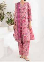 Grace W866 - Digital Printed 3pc Karandi Dress With Digital Printed Karandi Shawl.