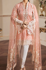 Grace S357-Embroidered 3pc lawn chickan dress with embroidered net dupatta.
