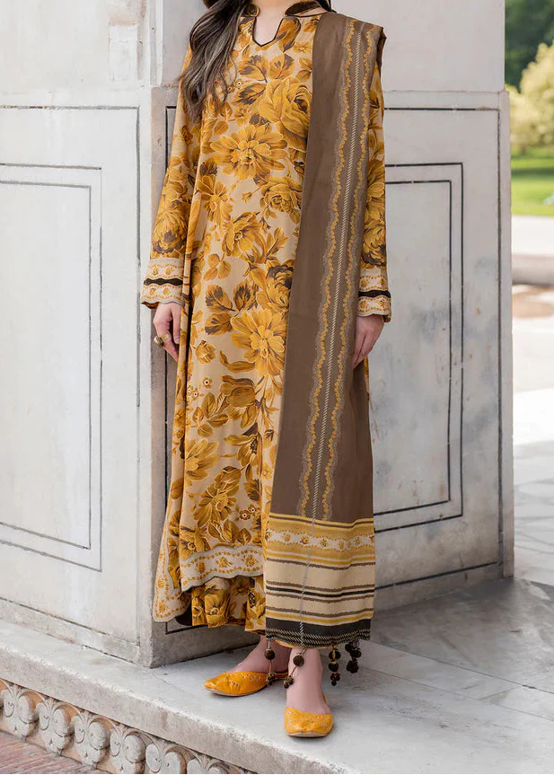 Grace W806 - Digital Printed 3pc Karandi Dress With Digital Printed Karandi Shawl.