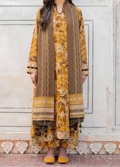 Grace W806 - Digital Printed 3pc Karandi Dress With Digital Printed Karandi Shawl.