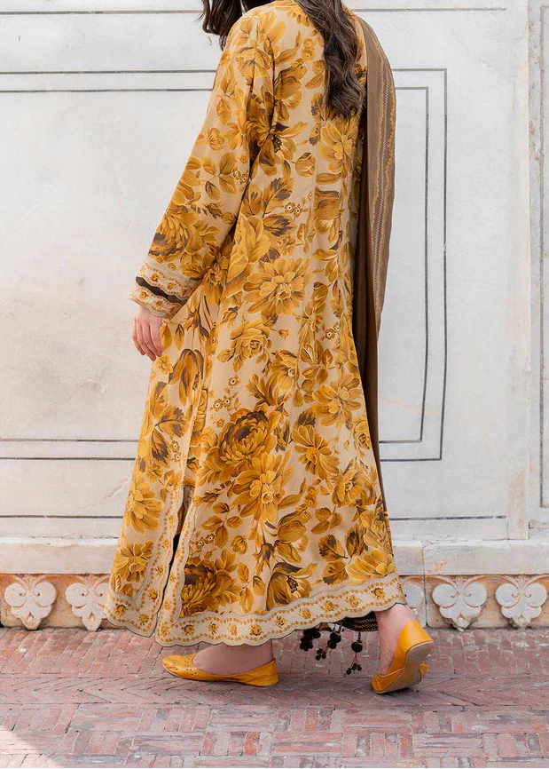 Grace W806 - Digital Printed 3pc Karandi Dress With Digital Printed Karandi Shawl.