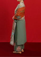 Grace S1017-Embroidered 3pc Lawn dress with Printed Munar Dupatta.