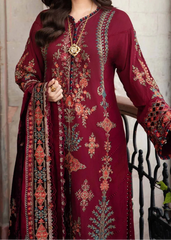 Grace W799-Embroidered 3pc Marina Dress With Printed Shawl.