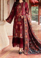 Grace W799-Embroidered 3pc Marina Dress With Printed Shawl.