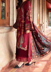 Grace W799-Embroidered 3pc Marina Dress With Printed Shawl.