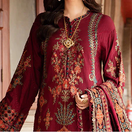 Grace W799-Embroidered 3pc Marina Dress With Printed Shawl.