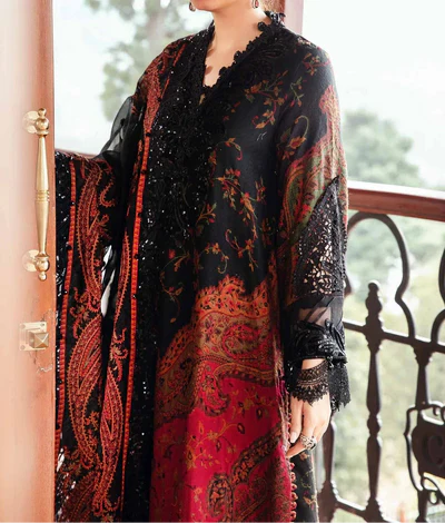 Grace Z59- Stitched Embroidered 3pc Lawn Dress with Digital Printed Chiffon Dupatta.