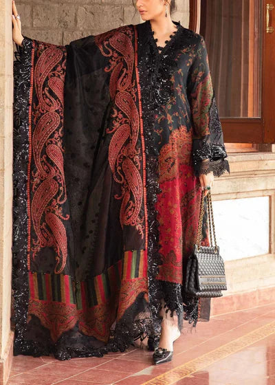 Grace Z59- Stitched Embroidered 3pc Lawn Dress with Digital Printed Chiffon Dupatta.