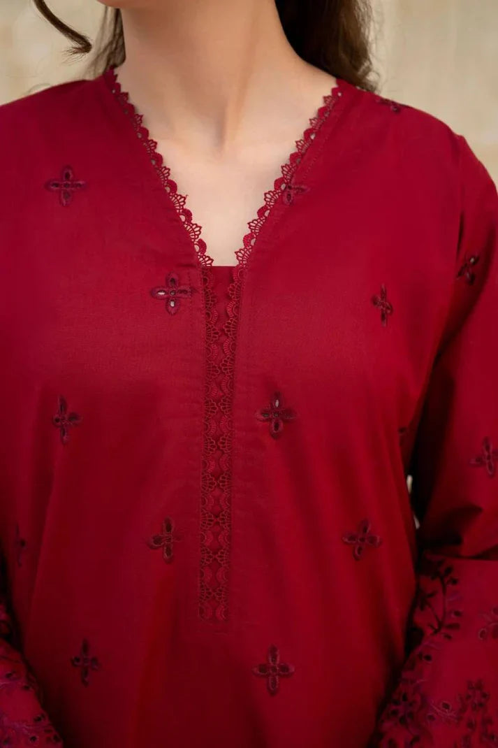 Grace S1225-Embroidered 3pc CHIKANKARI Lawn Dress With Embroidered Organza Dupatta.