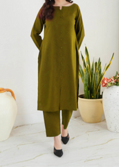 C-S 030- STITCHED 2PC DHANAK CO-ORD SET.