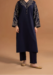 Grace Z-(W686) - Stitched Embroidered 2pc Linen dress