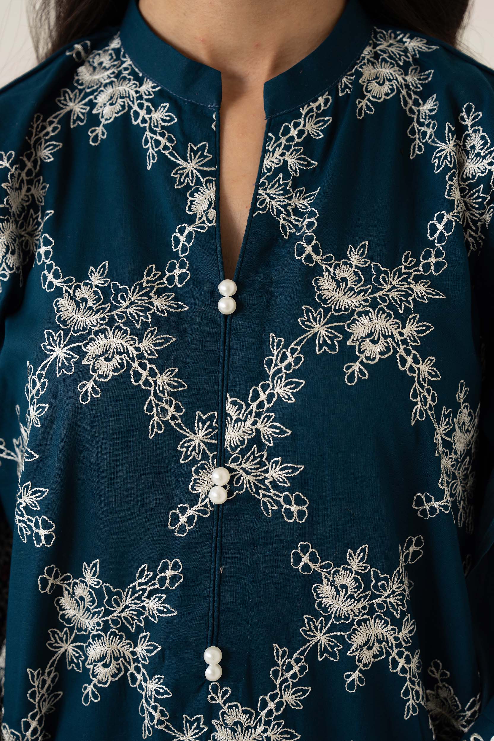 Grace Z-(S973) - Stitched Embroidered 3PC Lawn Dress With Embroidered Chiffon Dupatta.