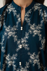 Grace Z-(S973) - Stitched Embroidered 3PC Lawn Dress With Embroidered Chiffon Dupatta.