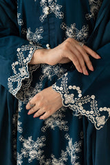Grace Z-(S973) - Stitched Embroidered 3PC Lawn Dress With Embroidered Chiffon Dupatta.