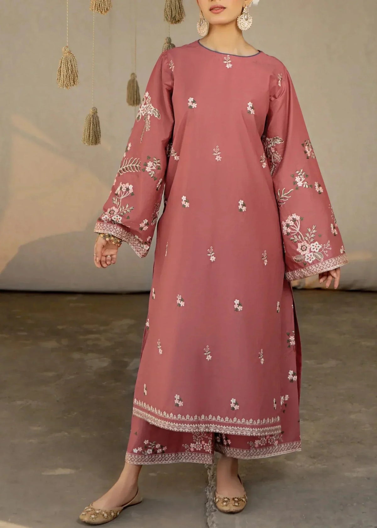 Grace Z85- Stitched Embroidered 2PC Lawn dress.