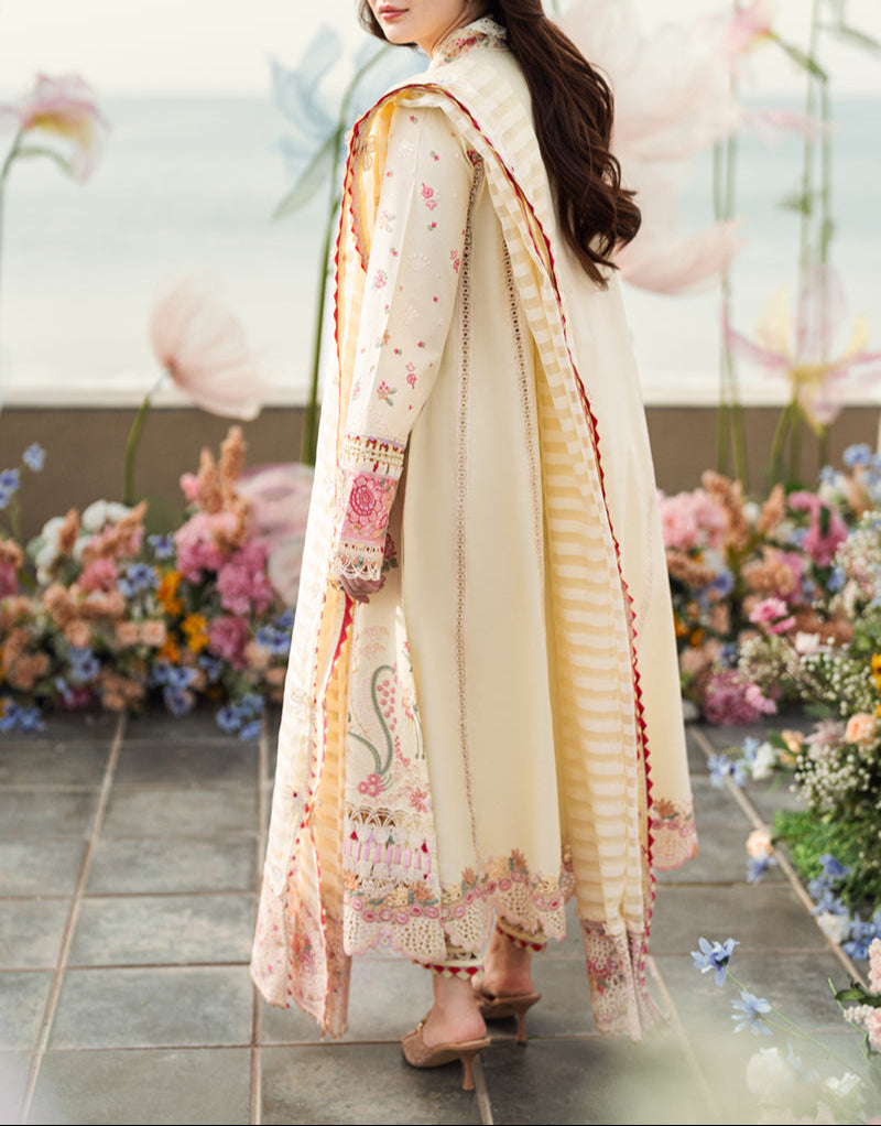 Grace S1242-Embroidered 3pc Lawn Dress With Embroidered Munar Dupatta.