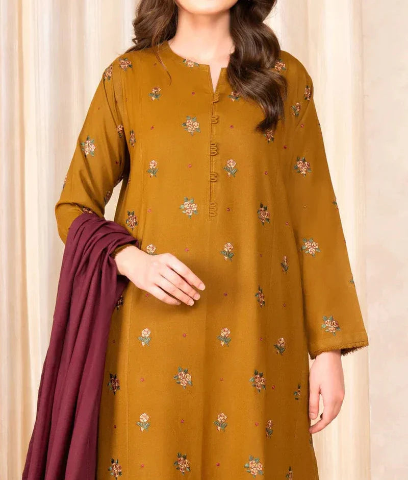 Grace W553-Embroidered 3pc marina dress with Embroidered marina shawl.