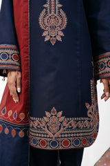 Grace Z(S1214)- Stitched Embroidered 3pc Lawn dress with Printed Munar Dupatta.