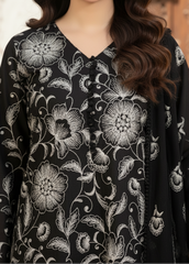 Grace W185 - Embroidered 3pc marina dress with embroidered chiffon dupatta