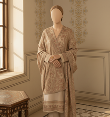 Sarinnah Premium D40-Luxury Formal Heavy Embroidered Karandi Shawl.