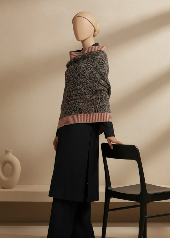 Sarinnah Premium D54-Luxury Formal Heavy Embroidered Karandi Shawl.