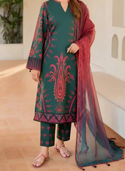 Grace W811 - Digital Printed 3pc Karandi Dress With Digital Printed Karandi Shawl.