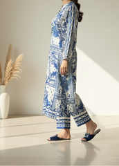 Grace W723 - Digital Printed 3pc Silk dress With Digital Printed Silk dupatta.