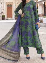Grace W821 - Digital Printed 3pc Karandi Dress With Digital Printed Karandi Shawl.