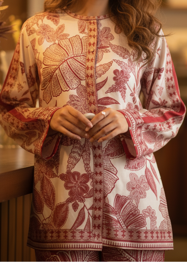 Grace W699 - Digital Printed 3pc Silk dress With Digital Printed Silk dupatta.