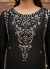 Grace W309- Embroidered 2pc Linen dress