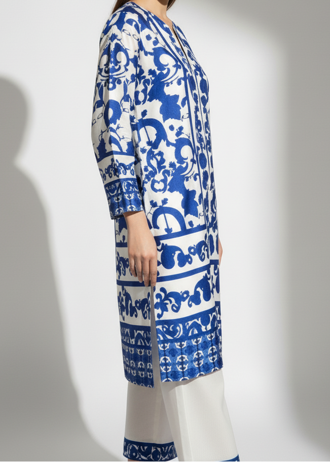 Grace W698 - Digital Printed 3pc Silk dress With Digital Printed Silk dupatta.