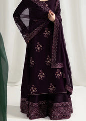 Grace W774 - Embroidered Sequence 3pc Marina Dress With Embroidered Sequence Chiffon Dupatta.