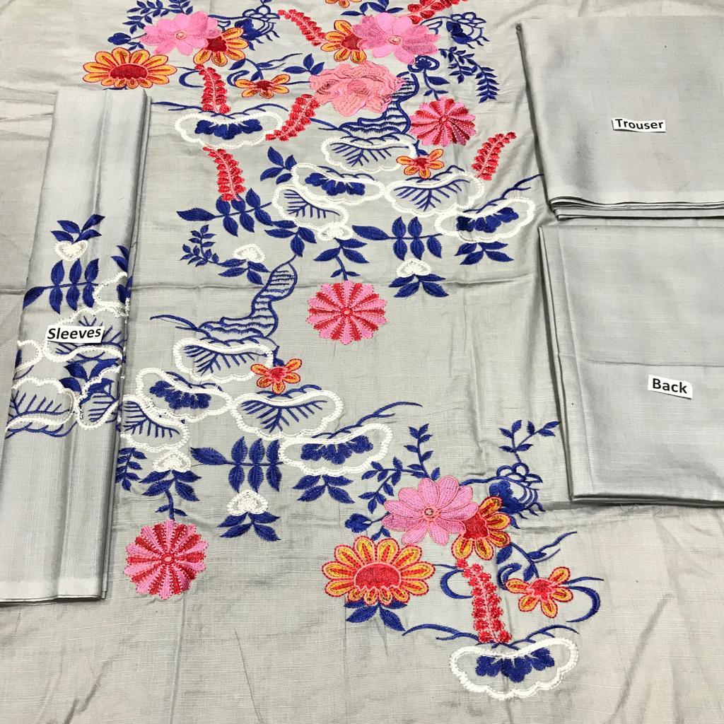 Sarinah D09-Embroided 2pc khaddar dress shirt & trouser. - gracestore.pk