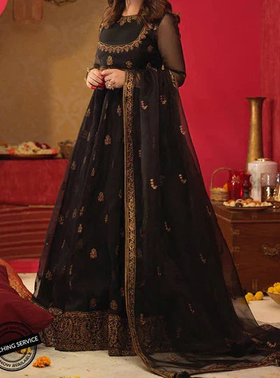 Grace Z103- Stitched Embroidered 3pc organza dress with embroidered organza duppata.