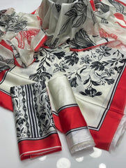 Grace W700 - Digital Printed 3pc Silk dress With Digital Printed Silk  Dupatta.