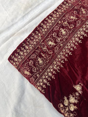Sarinnah Premium 86-Embroided Fine quality Velvet shawl.