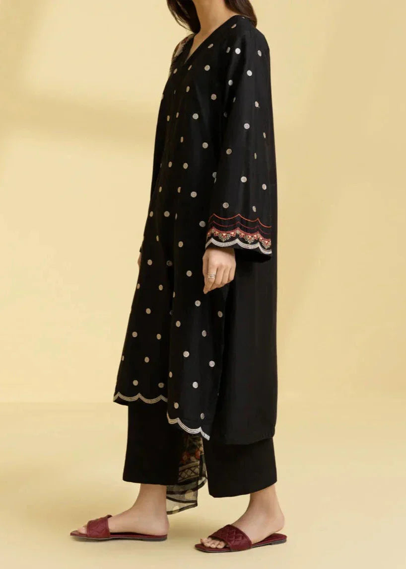 Grace Z(1270)- Stitched Embroidered 3pc Lawn Dress With Printed Munar Dupatta.