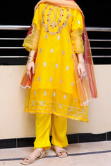 Grace W476-Embroidered 3pc organza dress with Embroidered Organza Duppata.