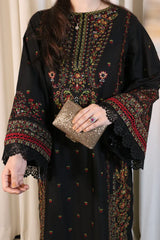 Grace Z(S1228)- Stitched Embroidered 3pc Lawn Dress With Embroidered Chiffon Dupatta.