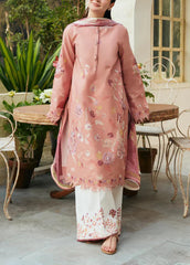 Grace Z(S1221)- Stitched Embroidered 3pc Lawn Dress With Printed Munar Dupatta.