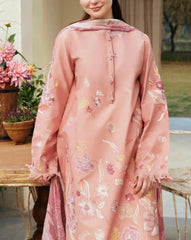 Grace Z(S1221)- Stitched Embroidered 3pc Lawn Dress With Printed Munar Dupatta.