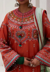 Grace Z(W609)- Stitched Embroidered 3pc Marina Dress With Printed Shawl.