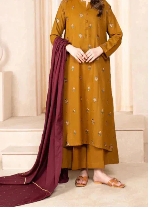 Grace Z-(S1282) - Stitched Embroidered 3pc Lawn Dress With Printed Munar Dupatta