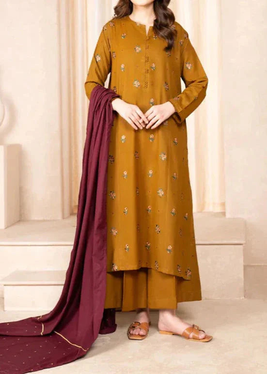 Grace W553-Embroidered 3pc marina dress with Embroidered marina shawl.