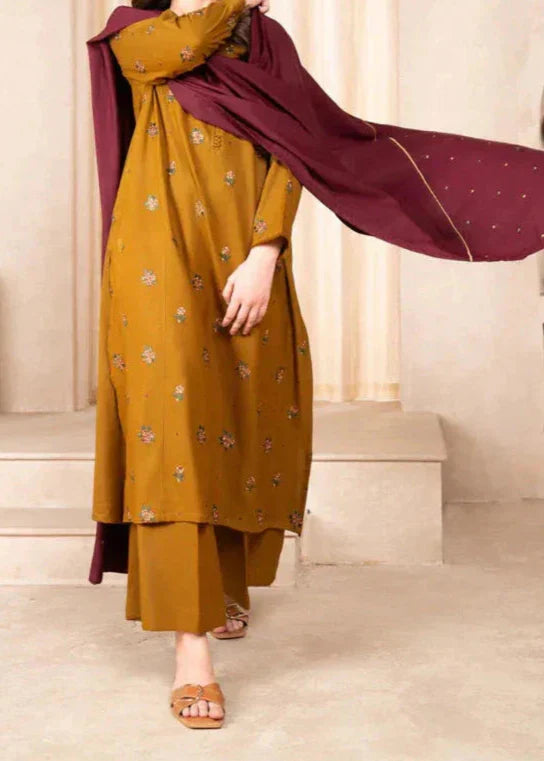 Grace Z-(S1282) - Stitched Embroidered 3pc Lawn Dress With Printed Munar Dupatta
