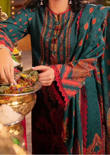 Grace W882 - Digital Printed 3pc Karandi Dress With Digital Printed Karandi Shawl.